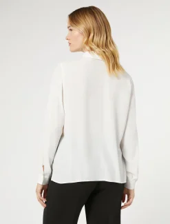 Hemdbluse aus Crêpe de Chine-Seidengemisch