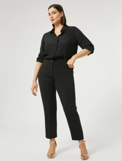 Hemdbluse aus Crêpe de Chine-Seidengemisch