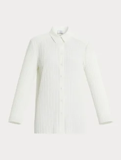 Hemdbluse aus Plissee-Jersey