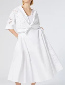 Hemdbluse aus Popeline mit Stickerei