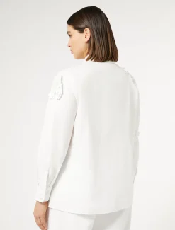 Hemdbluse aus Popeline mit Pailletten