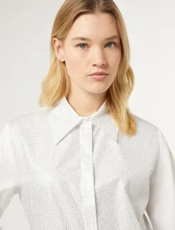 Hemdbluse aus Popeline mit Strass