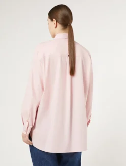 Hemdbluse aus Popeline mit Stickerei