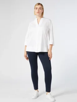 Hemdbluse aus Stretch-Popeline