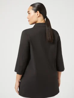 Hemdbluse aus Stretch-Popeline