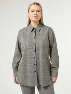 Hemdbluse mit Glencheck-Karo