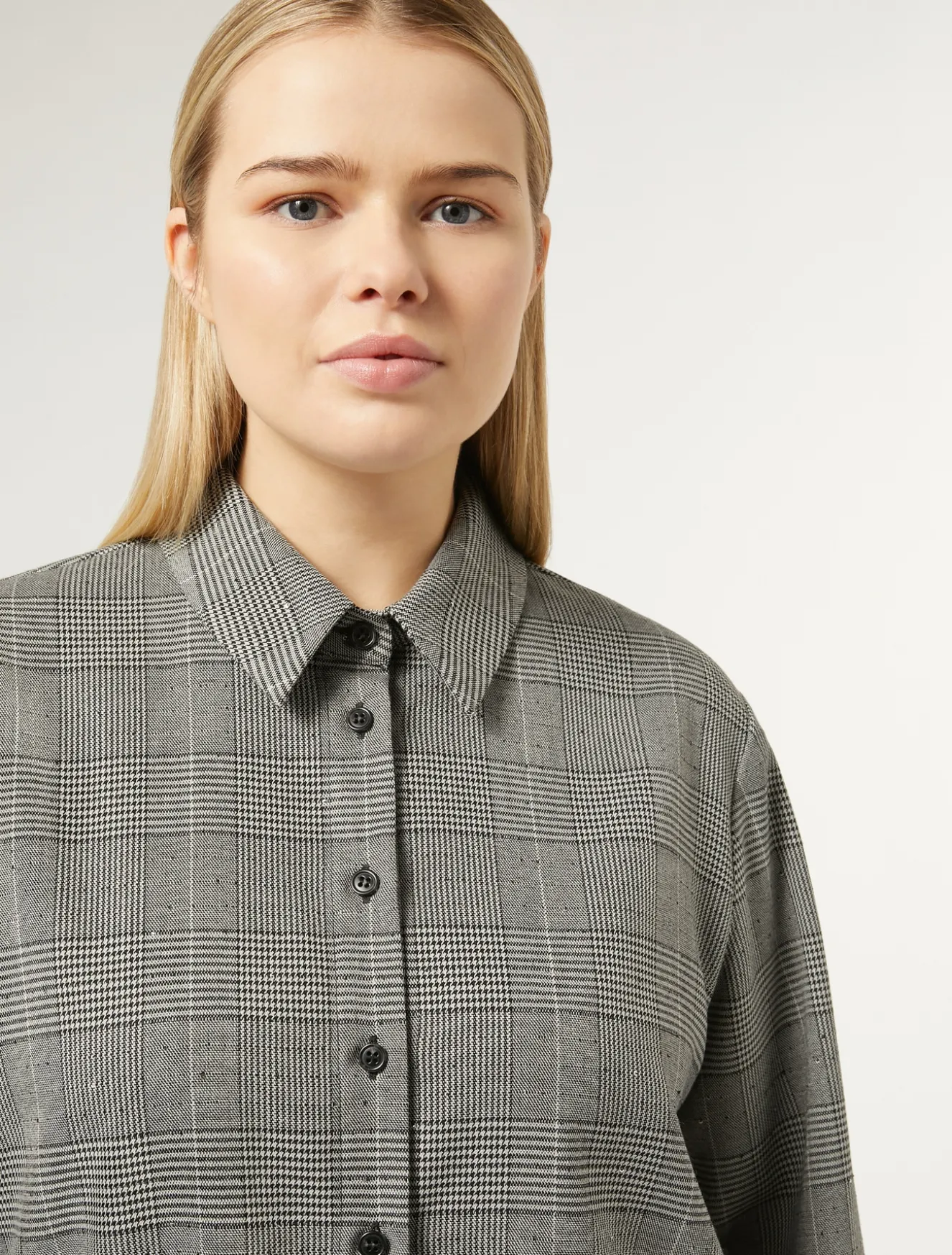 Hemdbluse mit Glencheck-Karo