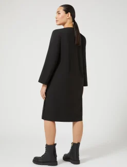 Hemdblusenkleid aus reinem Woll-Canvas