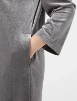 Hemdblusenkleid aus Samtjersey