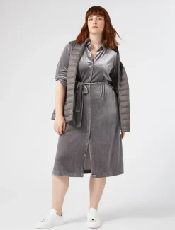 Hemdblusenkleid aus Samtjersey