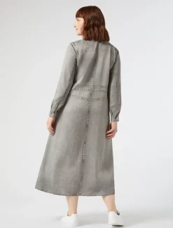 Hemdblusenkleid aus Satin