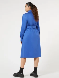 Hemdblusenkleid aus Satin mit Stretchanteil