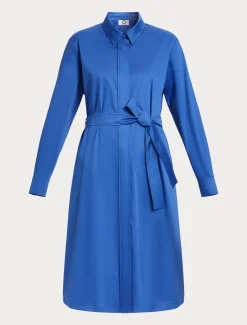 Hemdblusenkleid aus Satin mit Stretchanteil