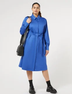 Hemdblusenkleid aus Satin mit Stretchanteil