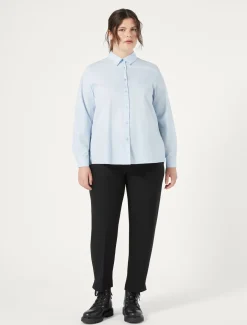 Hose aus Crêpe-Envers-Satin