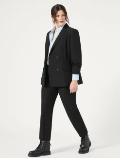 Hose aus Crêpe-Envers-Satin