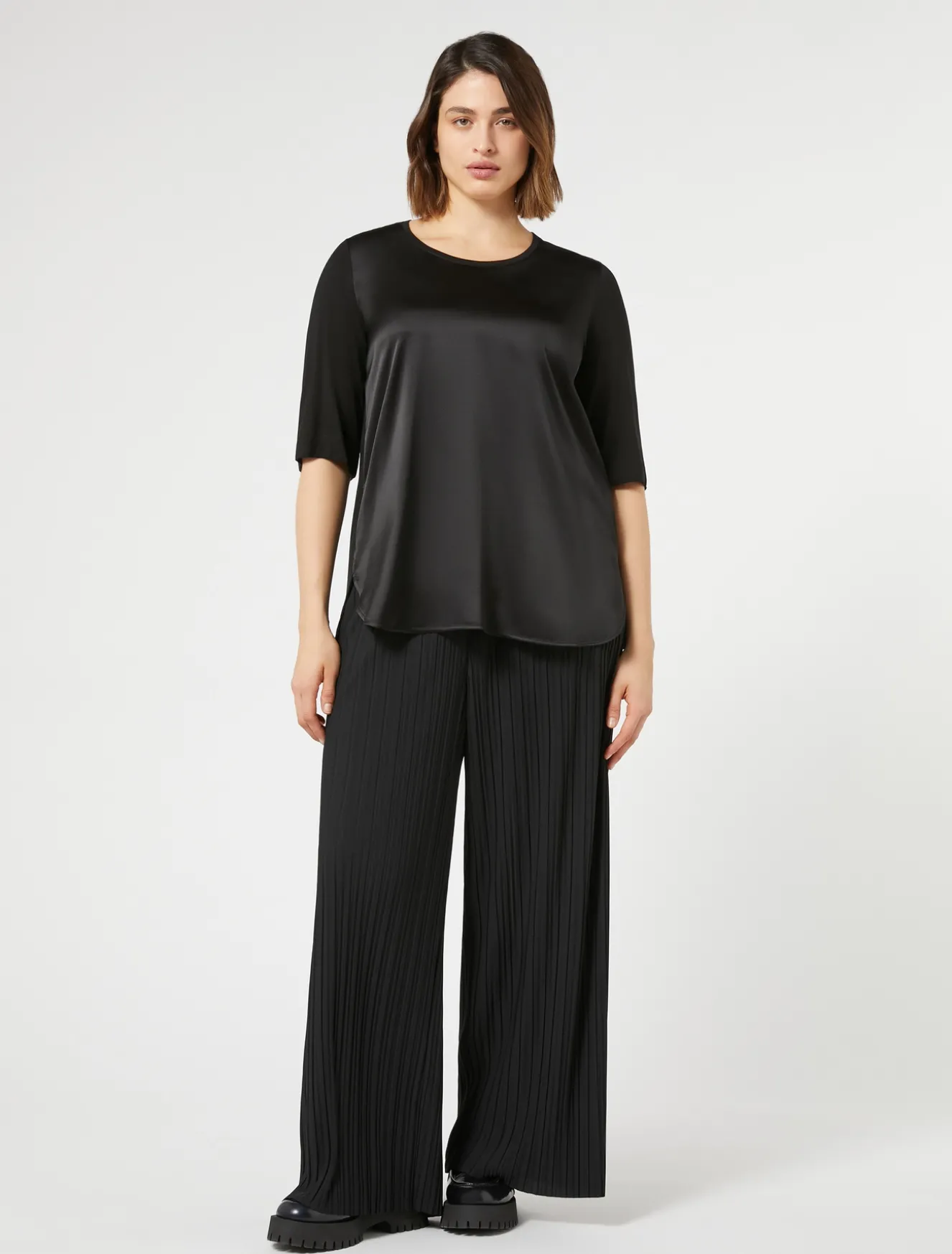 Hose aus Plissee-Jersey