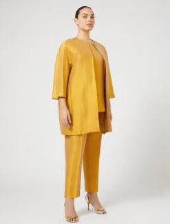 Hose aus reiner Shantung-Seide