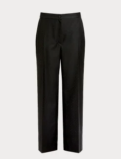 Hose aus Twill mit Strass