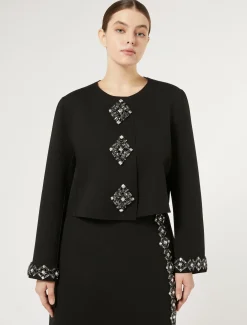 Jacke aus Cady mit Strass