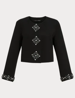 Jacke aus Cady mit Strass