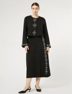 Jacke aus Cady mit Strass