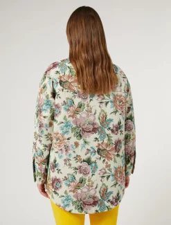 Jacke aus Jacquard mit Blumenmuster