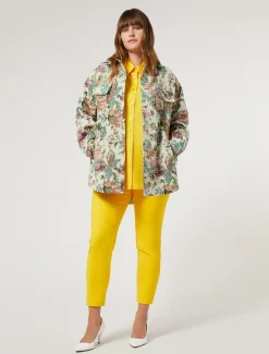 Jacke aus Jacquard mit Blumenmuster