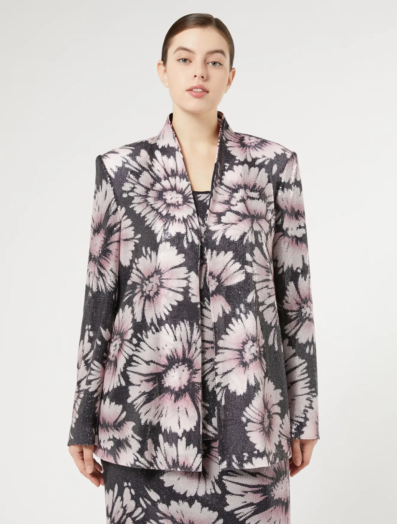 Jacke aus Satin und Pailletten