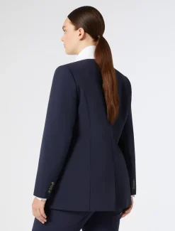 Jacke aus Wollcanvas-Krepp