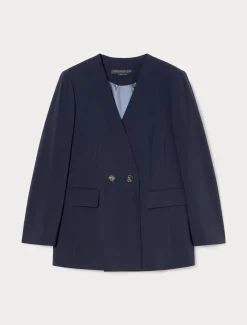 Jacke aus Wollcanvas-Krepp