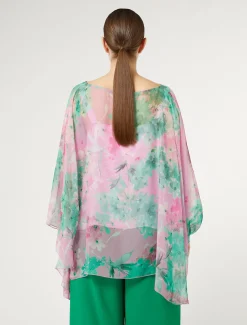 Kasack aus Seiden-Georgette