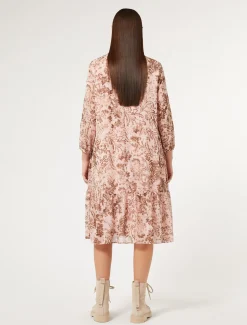 Kleid aus bedruckter Georgette