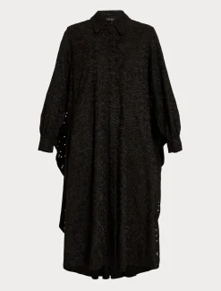 Kleid aus Popeline mit Lochstickerei