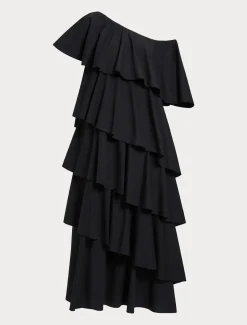 Kleid aus Popeline mit Rüschen