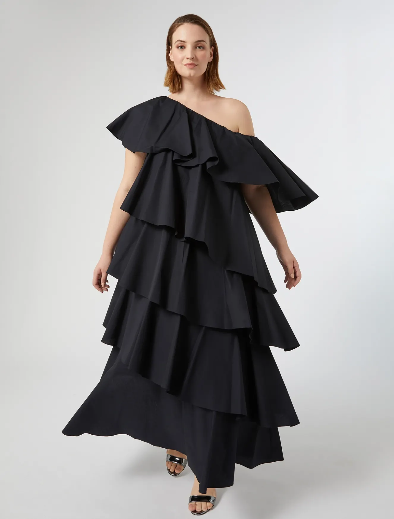 Kleid aus Popeline mit Rüschen