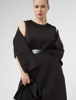 Kleid aus Scuba-Jersey mit Strass