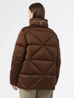 Kurze Daunenjacke aus wasserabweisendem Satin