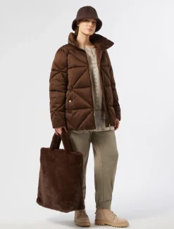 Kurze Daunenjacke aus wasserabweisendem Satin