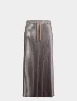 Langer Plisseerock aus Satin