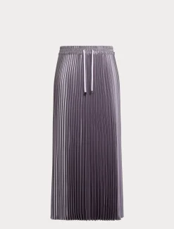 Langer Plisseerock aus Satin
