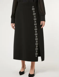 Langer Rock aus Cady mit Strass