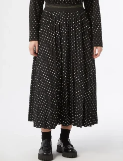 Langer Rock aus plissiertem Tüll-Jersey