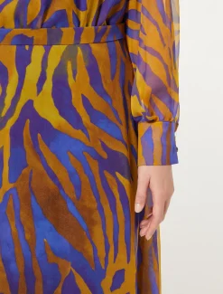 Langer Rock aus Seiden-Georgette