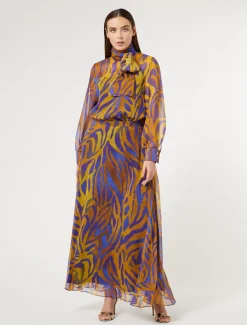 Langer Rock aus Seiden-Georgette