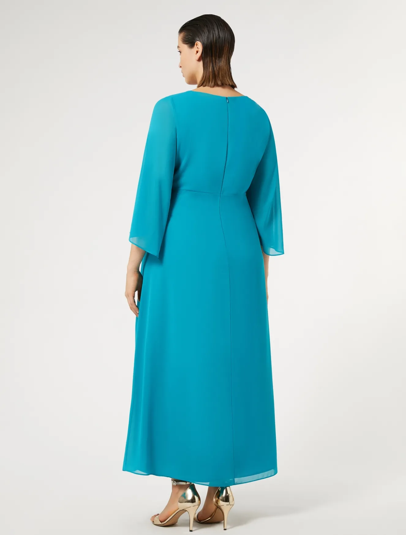 Langes Kleid aus Crêpe de Chine