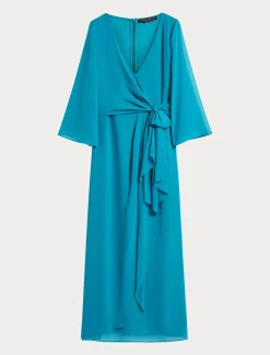 Langes Kleid aus Crêpe de Chine