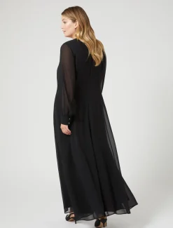 Langes Kleid aus Crêpe-Georgette