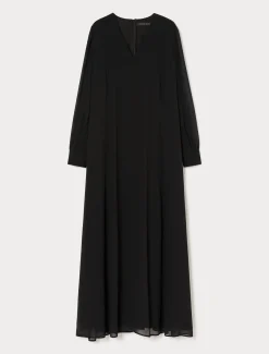 Langes Kleid aus Crêpe-Georgette