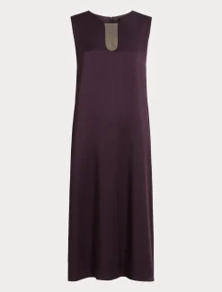 Langes Kleid aus Envers-Satin-Crêpe